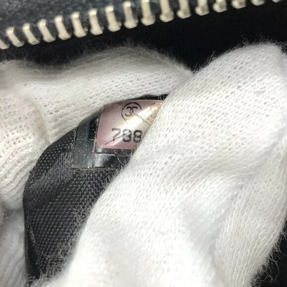 CHANEL CC Mark Chocolate bar Chain Shoulder Bag Nylon Black/SilverHardware - Picture 16 of 16